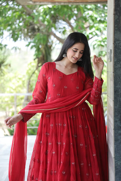 Premium Maroon Anarkali Suit Set