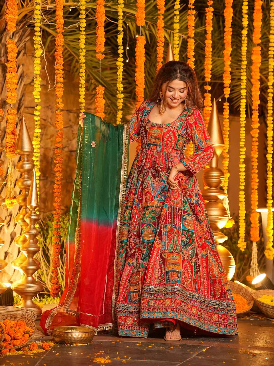 Rangshaa Festive Heavy Sequin & Embroidered Maxi Set