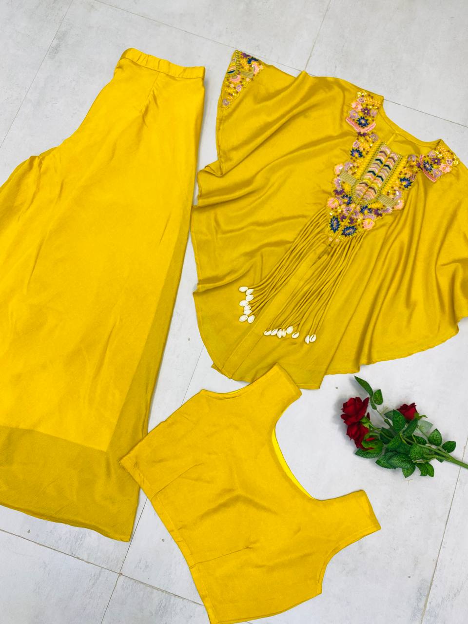 NEW TRENDY THREE PIECE INDO WESTERN SET