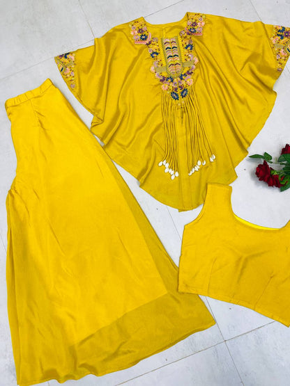 NEW TRENDY THREE PIECE INDO WESTERN SET