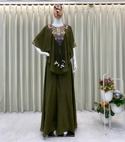 NEW TRENDY THREE PIECE INDO WESTERN SET
