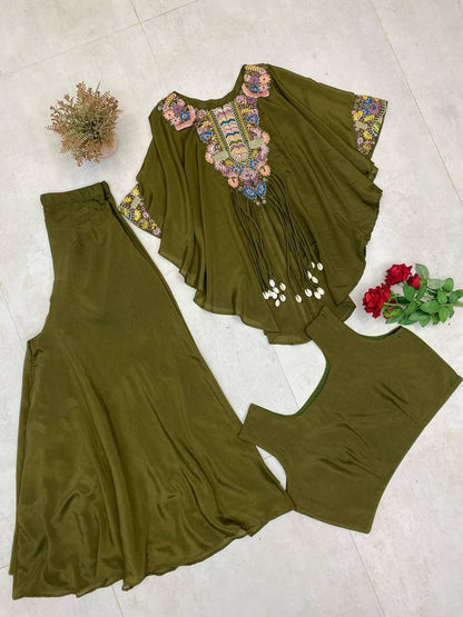 NEW TRENDY THREE PIECE INDO WESTERN SET