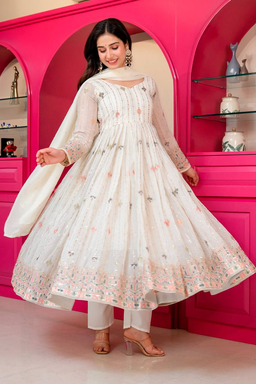 Rooh-e-Zari Multi Sequins Anarkali Suit Set