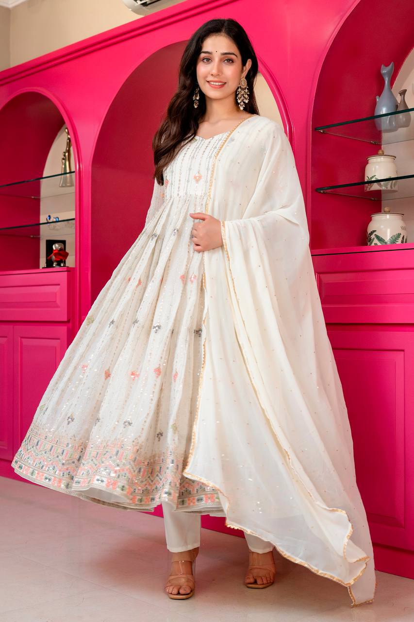 Rooh-e-Zari Multi Sequins Anarkali Suit Set