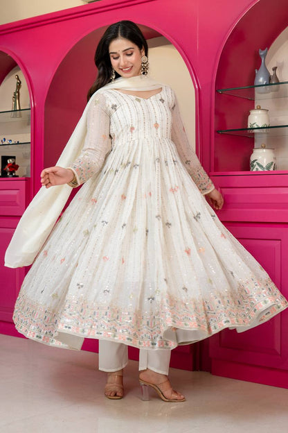 Rooh-e-Zari Multi Sequins Anarkali Suit Set