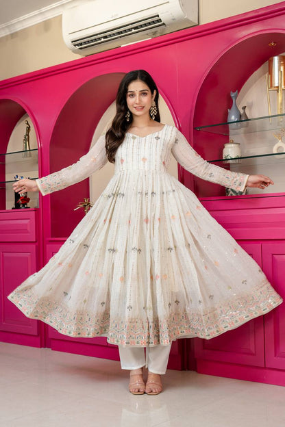 Rooh-e-Zari Multi Sequins Anarkali Suit Set