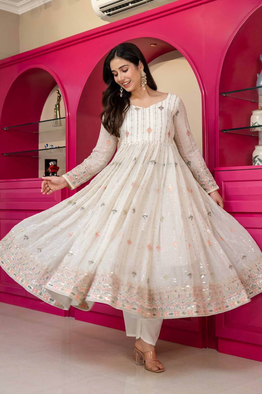 Rooh-e-Zari Multi Sequins Anarkali Suit Set