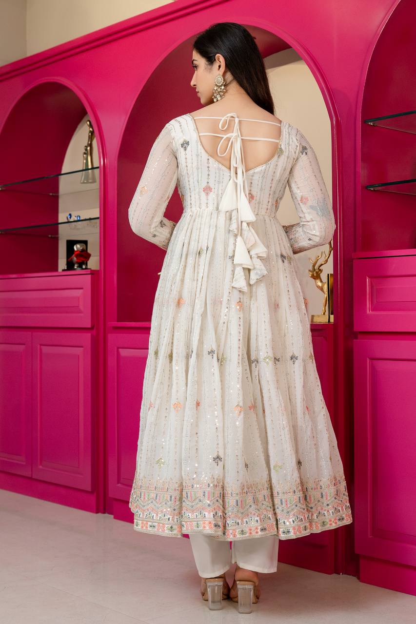 Rooh-e-Zari Multi Sequins Anarkali Suit Set