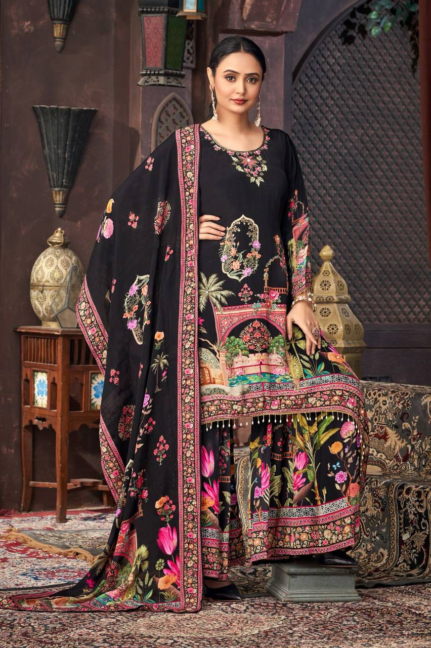 Designer Faux Georgette Digital Print Salwar Suit