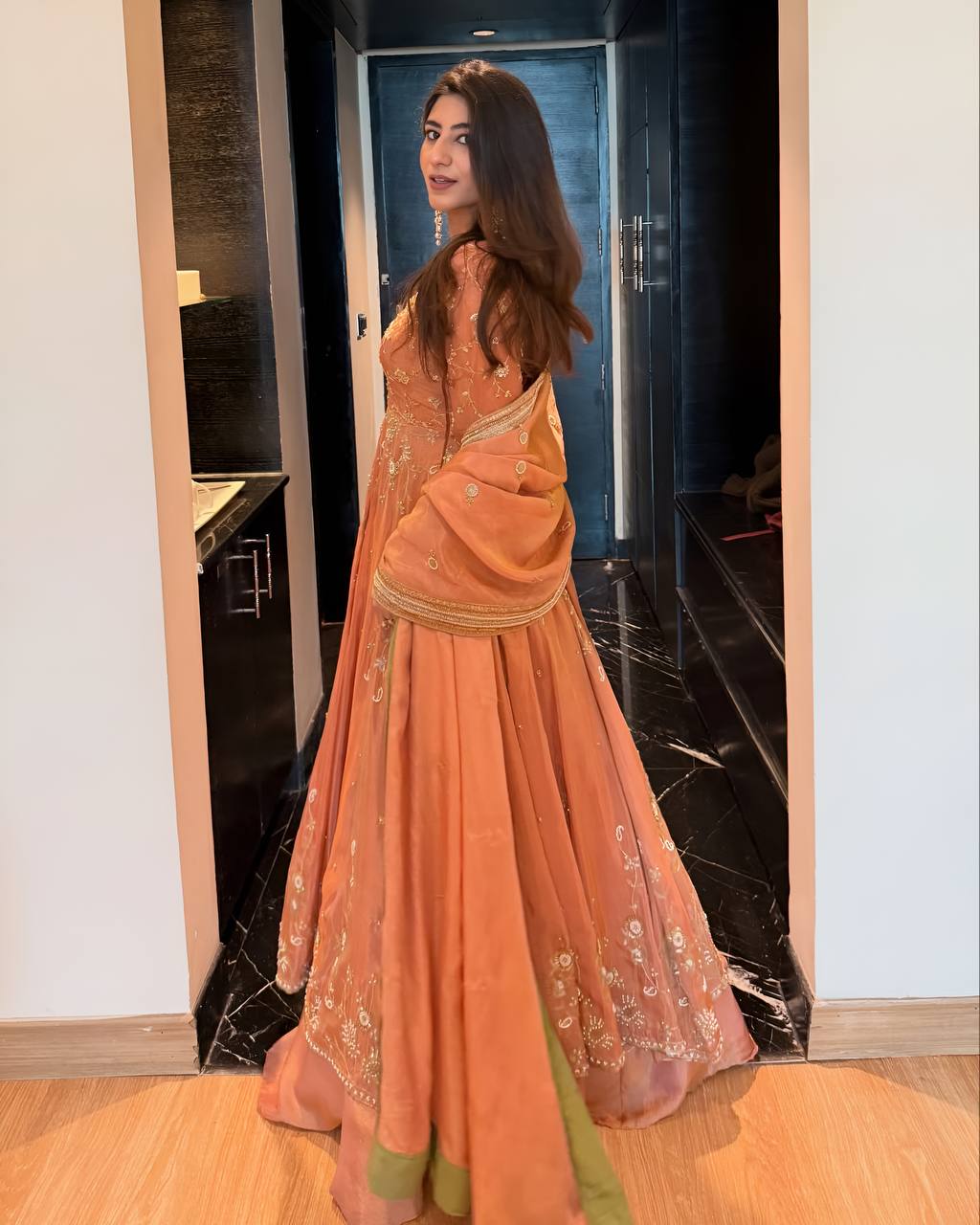 Moonlight Georgette Silk Anarkali Suit With Skirt