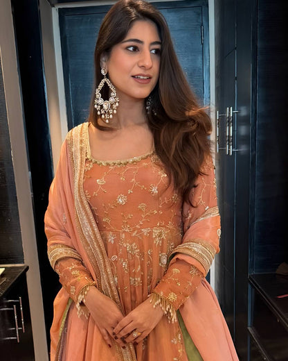 Moonlight Georgette Silk Anarkali Suit With Skirt