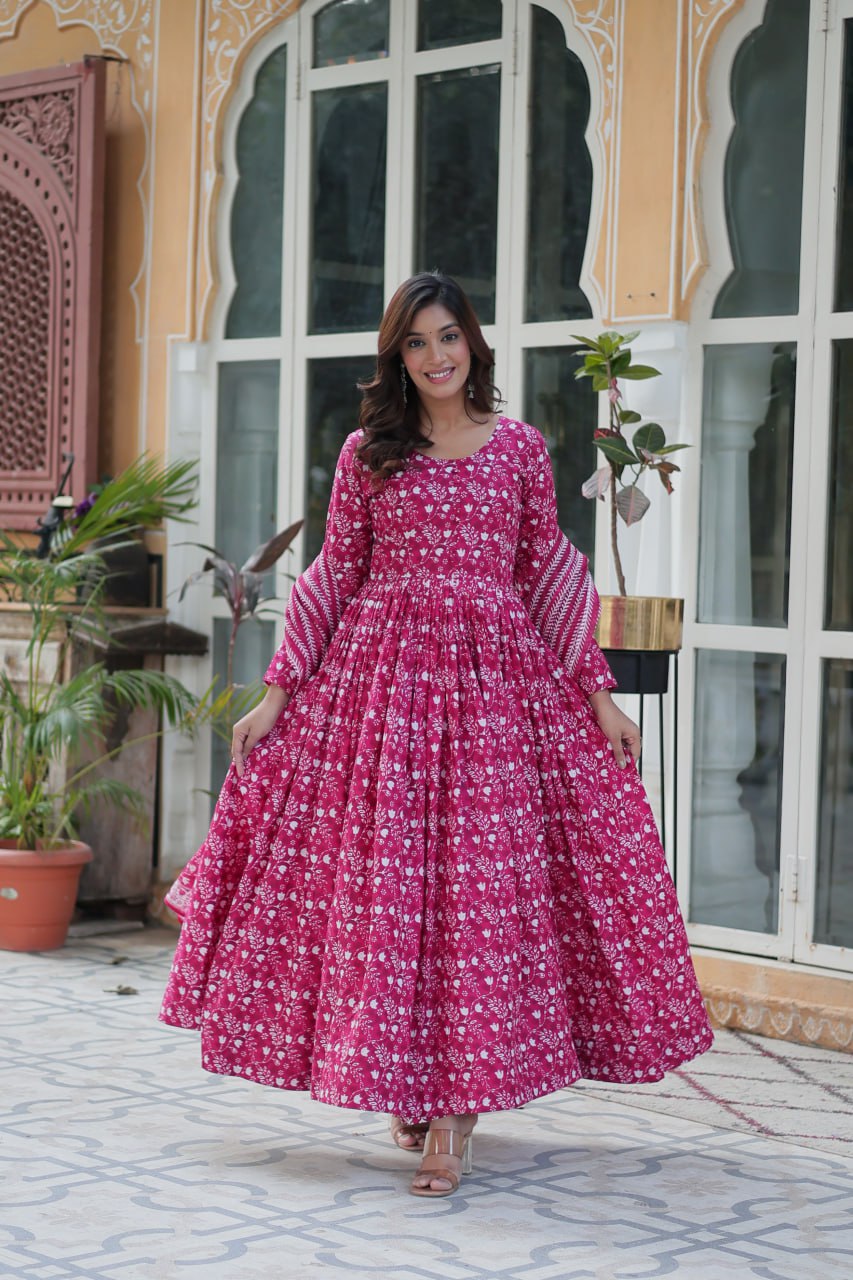 Pure Cotton Kurti  Dupatta Set