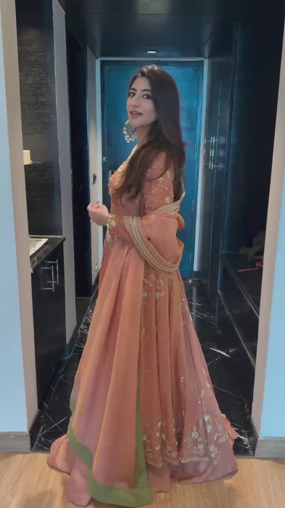 Moonlight Georgette Silk Anarkali Suit With Skirt