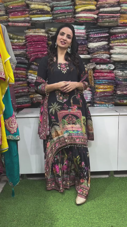 Designer Faux Georgette Digital Print Salwar Suit