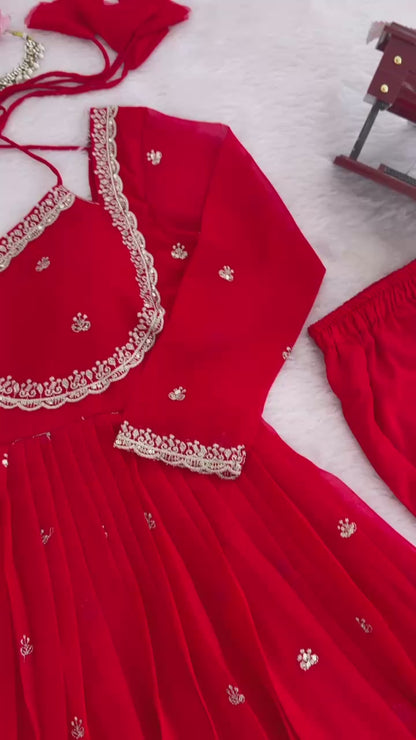 Devara Multicolor Karwa Special Anarkali Suit Set