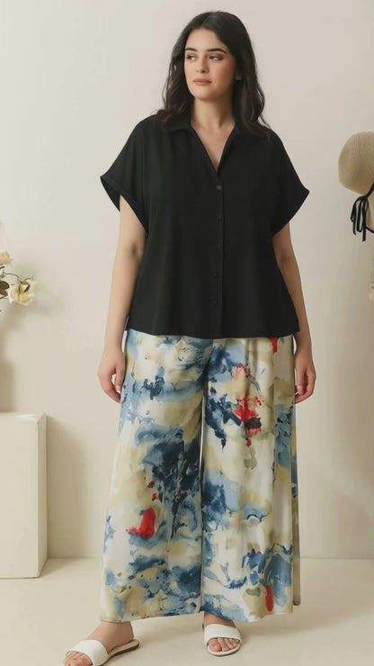 Stylish Reyon Top with Fancy Lycra Plazzo Set