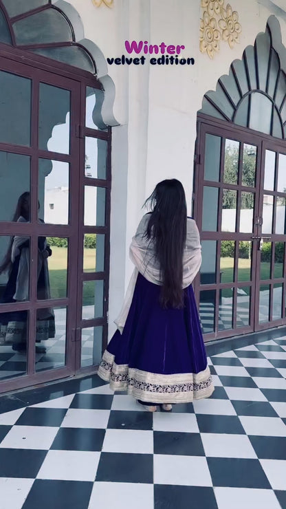 Luxe Velvet Anarkali Suit Set