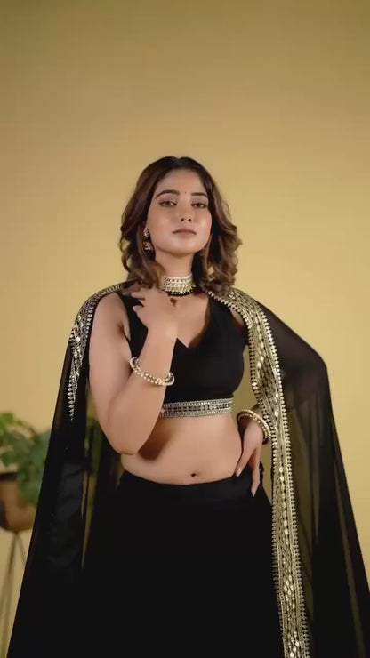 ROYAL BLACK LEHENGA CHOLI
