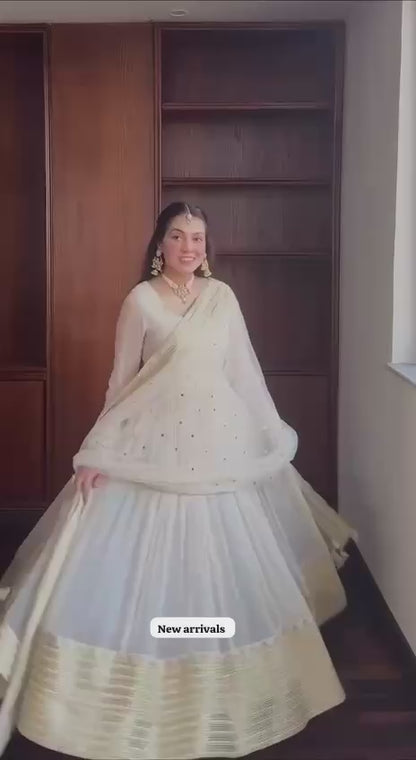 Zoya Off White Anarkali Premium Suit Set