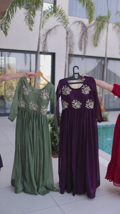 Royal Bloom Embroidered Anarkali Gown