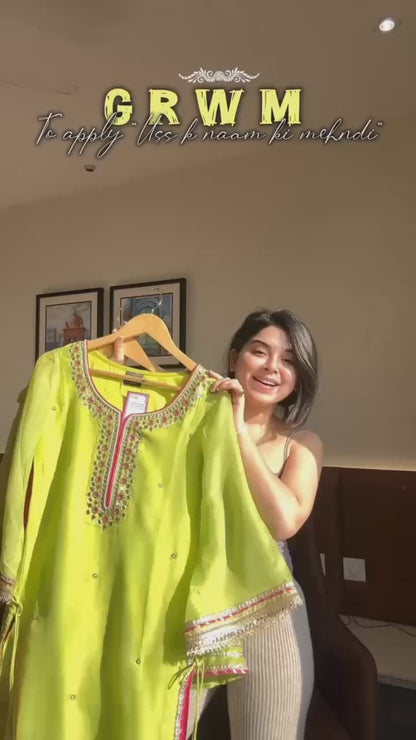 RUHANI NEON SHARARA SUIT SET
