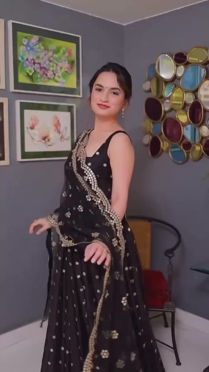 Aahnika Black Premium Royal Elegant Suit Set